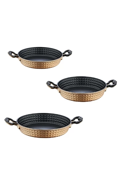 OMS PASLANMAZ Oms Döküm Non-stick Teflon 3lü Sahan Seti 18-20-22cm ürün görseli 1