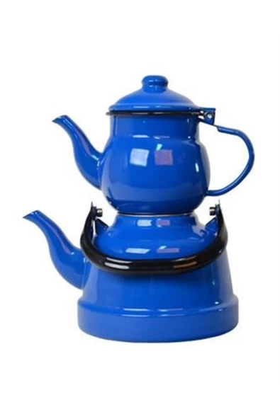 Ebru Metal Büyük Boy Emaye Çaydanlık Takımı 1,5/3,3 Lt ürün görseli 1