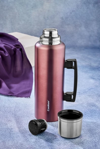 Cooker 1.5 LT KULPLU PASLANMAZ ÇELİK TERMOS - Resim 4