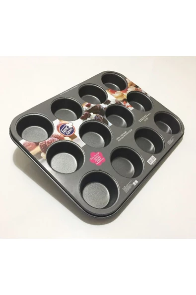 Fame Kıtchen 12li Yanmaz Yapışmaz Teflon Kaplama Muffin Kek Kalıbı Kekstra ürün görseli 1