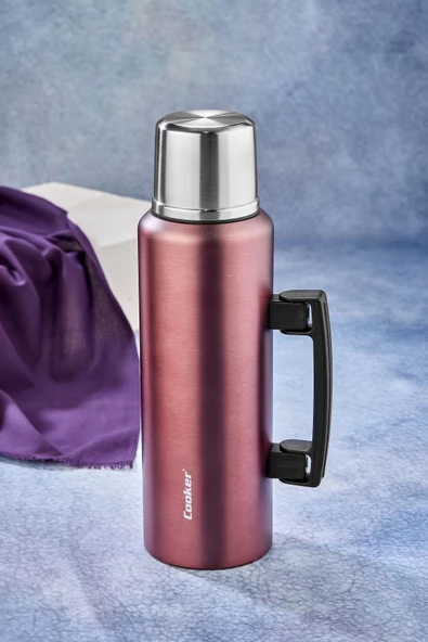 Cooker 1.5 LT KULPLU PASLANMAZ ÇELİK TERMOS - Resim 2