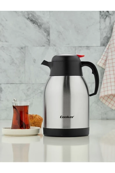 Cooker 2 Litre Çift Kat Paslanmaz Çelik Termos Ckr2005 ( Piknik Kamp Outdoor Ofis Otel Kafe Okul ) ürün görseli 1