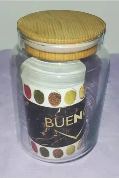 BUENOS Bambu Kapaklı Cam Kavanoz 500ml ürün görseli 1