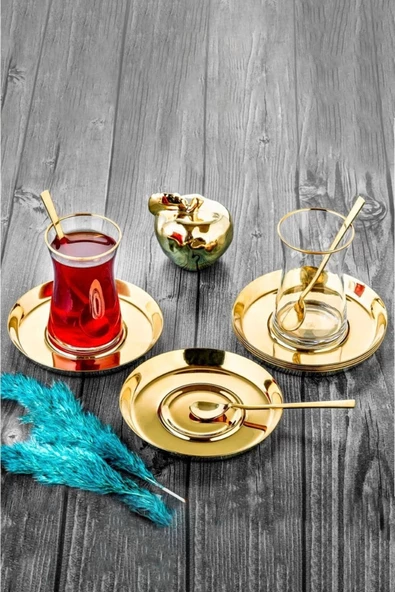 ÖZLİFE Mess Gold 18 Parça Çay Takımı Seti ürün görseli 1