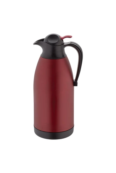 OMS PASLANMAZ 3281 - 2 Parça - Paslanmaz Çelik, 2,0 Litre Sıcak, Soğuk, Termos Kırmızı Gövde, Siyah Detay ürün görseli 1