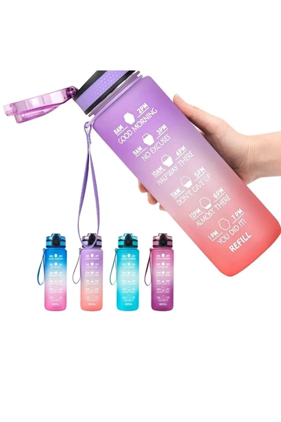 ERGENÇLER H2O Fit Gökkuşağı Pipetli Matara 1 Lt ürün görseli 1