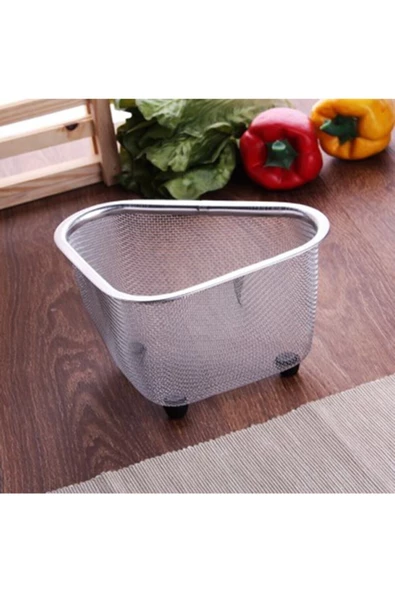 Fame Kıtchen 1. Kalite Paslanmaz Çelik Ayaklı Lavabo Çöp Süzgeci 18x13x10 Cm Fma894525 ürün görseli 1