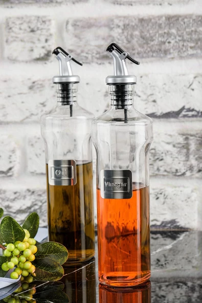 Cooker Shop Lüx Kapaklı Cam Şişe Yağlık & Sirkelik & Sosluk 500 ml2’li ürün görseli 1