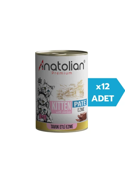 Anatolian Premium Kitten Chicken Pate Tavuklu Ezme Yavru Kedi Konservesi 400 gr x 12 Adet ürün görseli 1