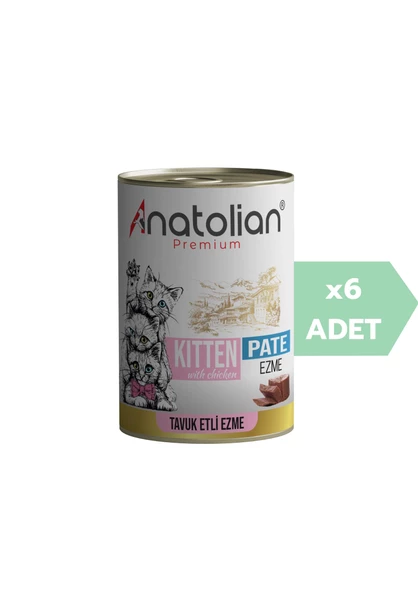 Anatolian Premium Kitten Chicken Pate Tavuklu Ezme Yavru Kedi Konservesi 400 gr x 6 Adet ürün görseli 1