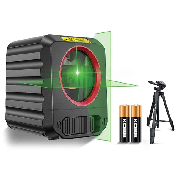 KOBB KBL90GTP 30 Metre Profesyonel Yatay ve Dikey Otomatik Hizalamalı Yeşil Çapraz Çizgi Lazer Distomat + Tripod ürün görseli 1