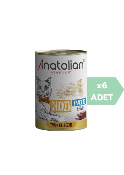Anatolian Premium Adult Chicken Pate Tavuklu Ezme Yetişkin Kedi Konservesi 400 gr x 6 Adet ürün görseli 1