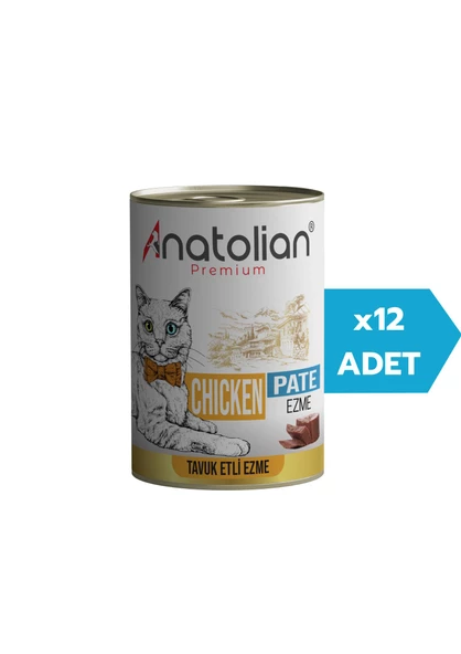 Anatolian Premium Adult Chicken Pate Tavuklu Ezme Yetişkin Kedi Konservesi 400 gr x 12 Adet ürün görseli 1