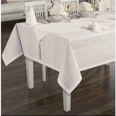 NİVEMESHOME EKRU 160*220 COLBER MASA ÖRTÜSÜ - Resim 2