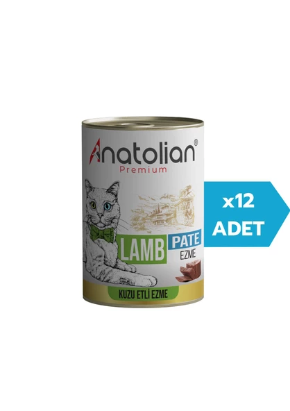 Anatolian Premium Adult Lamb Pate Kuzulu Yetişkin Ezme Kedi konservesi 400 gr x 12 Adet ürün görseli 1
