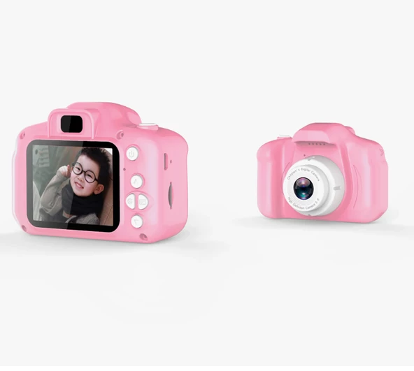 QASUL PEMBE 2.0 İnç IPS Ekran Darbeye Dayanıklı Çocuk Dijital Selfie HD Video Kamera  Çocuk Kamerası ürün görseli 1