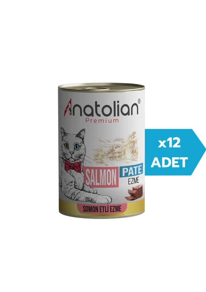 Anatolian Premium Adult Salmon Pate Somonlu Yetişkin Ezme Kedi Konservesi 400 gr x 12 Adet ürün görseli 1