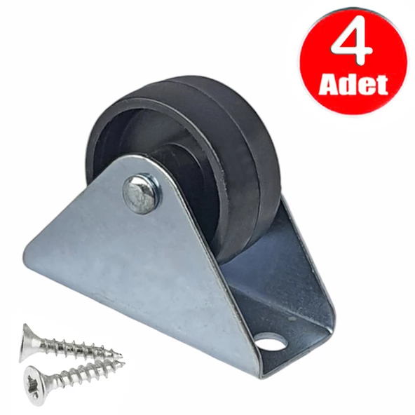 Sabit Mini Teker Mobilya Tekeri Masa Sehpa Komidin Dolap Küçük Tekerlek -4 Adet ürün görseli 1