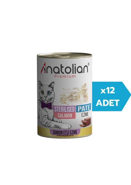 Anatolian Premium Adult Sterilised Salmon Pate Kısır Kedi Ezme Kedi Konservesi 400 gr x 12 Adet ürün görseli 1