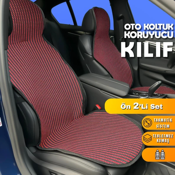 Honda HR-V Uyumlu Koltuk Kılıfı Minder Çizgili Siyah Kırmızı 2+1 Ön Arka Set ürün görseli 1