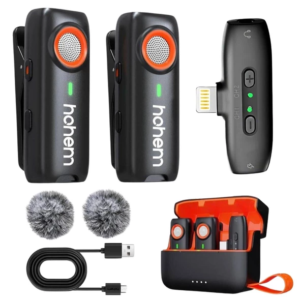 Hohem MIC-01 Wireless 2 Kişilik Yaka Mikrofonu (Lightning) ürün görseli 1