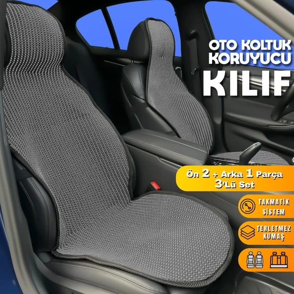 Alfa Romeo Giulietta Uyumlu Koltuk Kılıfı Minder Füme 2+1 Ön Arka Set ürün görseli 1