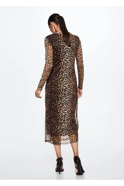MANGO 37063836 Dresses and jumpsuits Brown - Resim 2