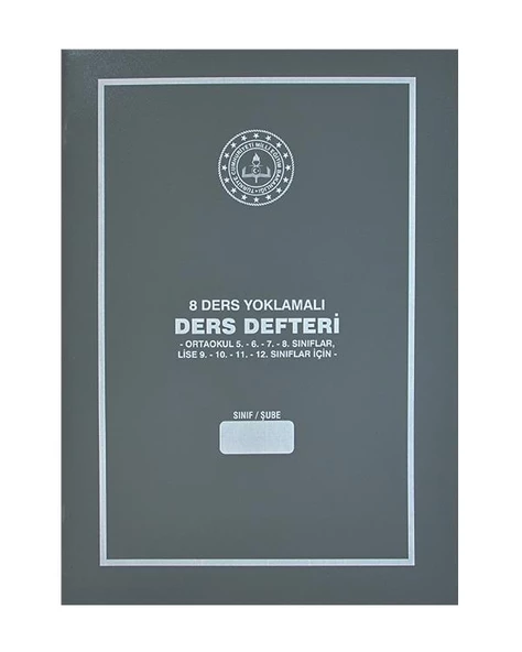 Gülpaş 8 Ders Yoklamalı Ders Defteri Gri Plastik Kapak 384 ürün görseli 1
