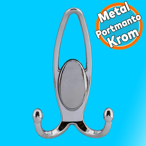 Portmanto Vestiyer Duvar Askısı Metal Dolap Elbise Askılığı Krom - Krom Kapak ürün görseli 1