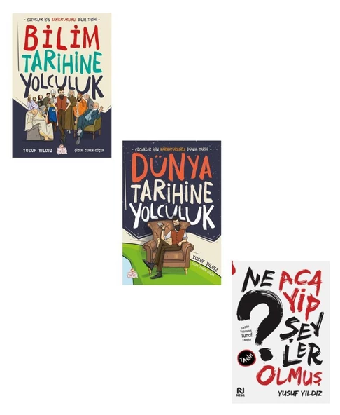 Bilim Tarihine Yolculuk + Dünya Tarihine Yolculuk + Ne Acayip Şeyler Olmuş (3 Kitap) ürün görseli 1