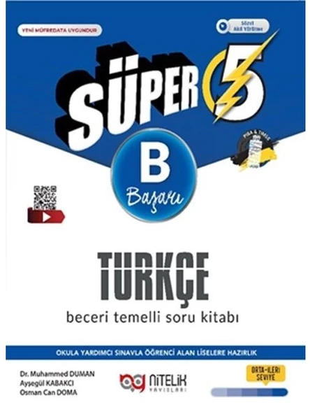 NİTELİK 5.SINIF (B) SÜPER TÜRKÇE BECERİ TEMELLİ SORU KİTABI*YENİ* ürün görseli 1
