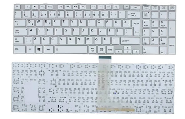 Toshiba Satellite S50t-A-11U S50T-A-122 Notebook Klavyesi, Tuş Takımı Beyaz TR ürün görseli 1