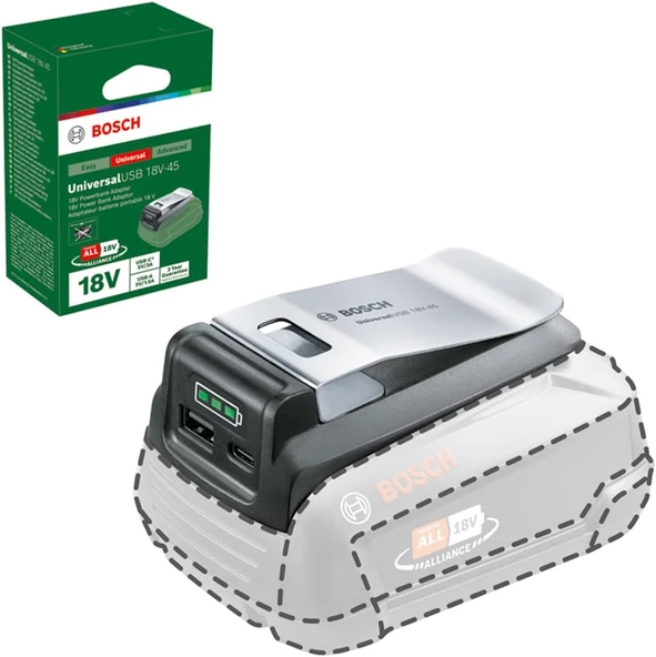 Bosch UniversalUSB 18V-45 Powerbank Adaptör - 1600A02WS1 ürün görseli 1