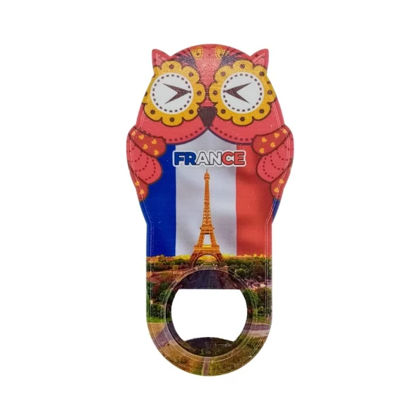 Fransa Temalı Baykuş Magnet Kapak Açacak ürün görseli 1