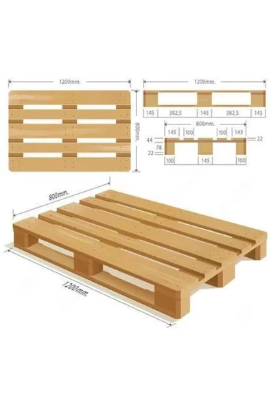 Dekoratif Ahşap Palet 80 120cm 2 Adet - Resim 3