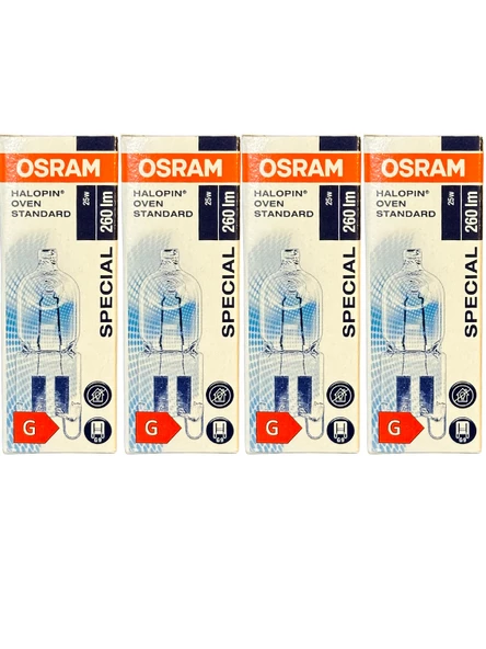 Osram Halopin Oven 25W 2700K (Sarı Işık) G9 Duylu Halojen Fırın Ampulü (4 Adet) ürün görseli 1