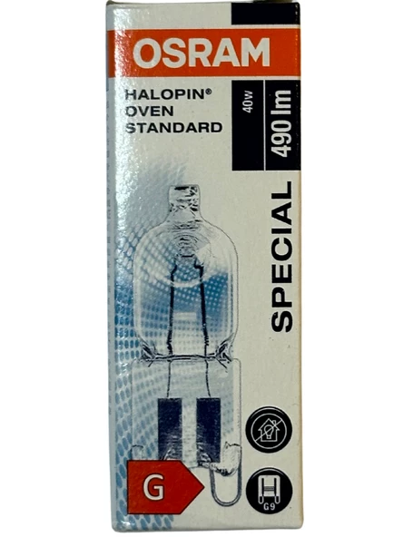 Osram Halopin Oven 40W 2700K (Sarı Işık) G9 Duylu Halojen Fırın Ampulü ürün görseli 1