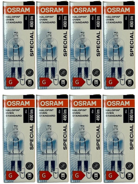 Osram Halopin Oven 40W 2700K (Sarı Işık) G9 Duylu Halojen Fırın Ampulü (8 Adet) ürün görseli 1