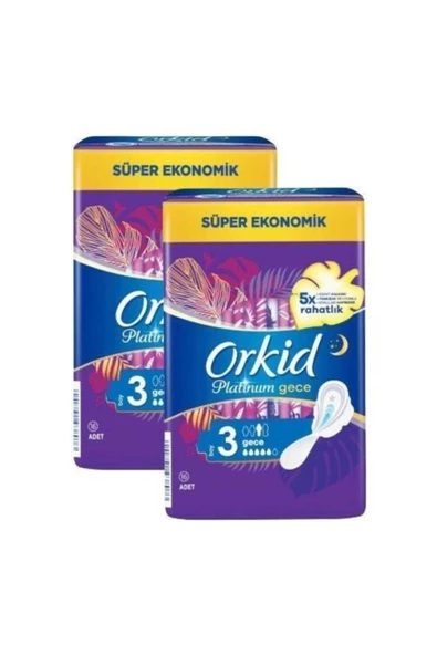 Orkid   Platinum Gece 16'lı Hijyenik Ped X2 Adet ürün görseli 1