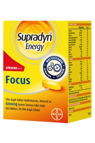 Supradyn   Energy Focus Multivitamin 30 Tablet ürün görseli 1