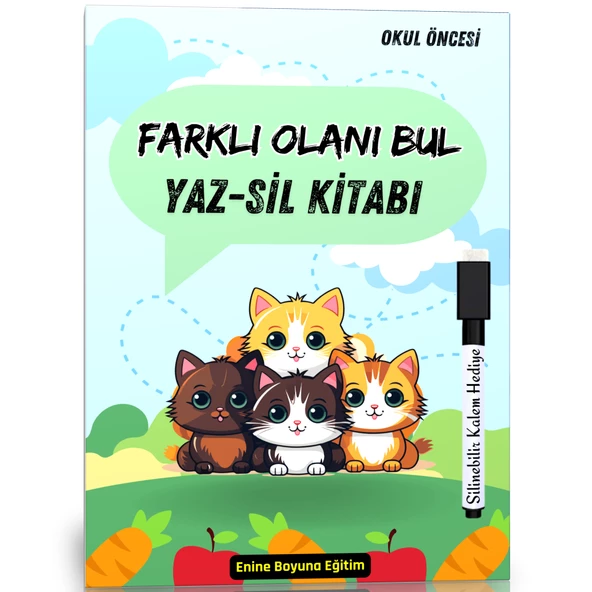 Okul Öncesi Farklı Olanı Bul YAZ-SİL Kitabı ürün görseli 1
