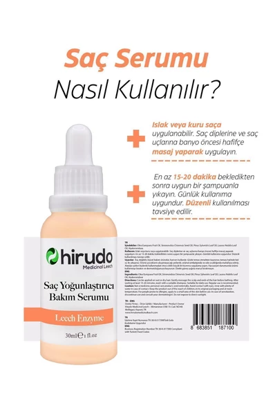 Hirudo   Medicinal Saç Yoğunlaştırıcı Solisyon ürün görseli 1