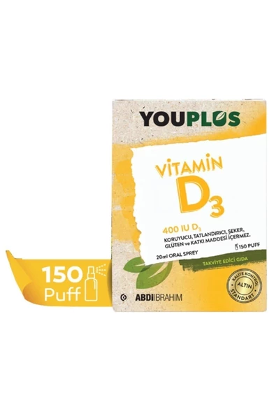 ABDİİBRAHİM   Youplus Vitamin D3 400 Iu 20 ml Oral Sprey ürün görseli 1