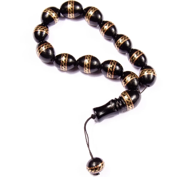 Beyzi Kesim 19x15 mm Pirinç Sarmallı Rus Oltusu Efe Boy Sistem Püsküllü Tesbih ürün görseli 1