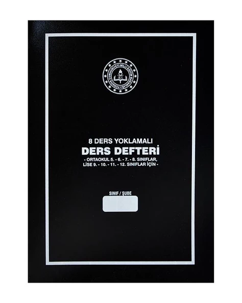 Gülpaş 8 Ders Yoklamalı Ders Defteri Siyah Plastik Kapak 384 ürün görseli 1