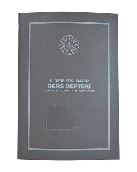 Gülpaş 10 Ders Yoklamasız Ders Defteri Gri Plastik Kapak ürün görseli 1
