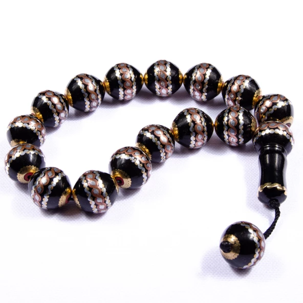 Efe Boy Küre Kesim 16x16 mm Rus Oltusu Pirinç İşleme Sistem Püsküllü Tesbih ürün görseli 1