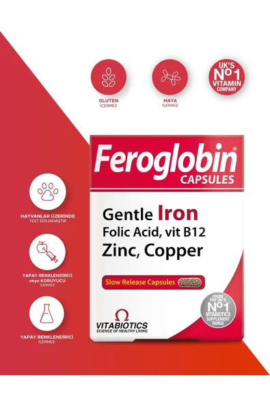 Vitabiotics Feroglobin 30 Kapsül ürün görseli 1