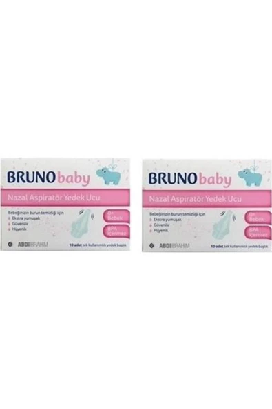 Bruno Baby Nazal Aspiratör Yedek Ucu 10'lu 2 Kutu ürün görseli 1