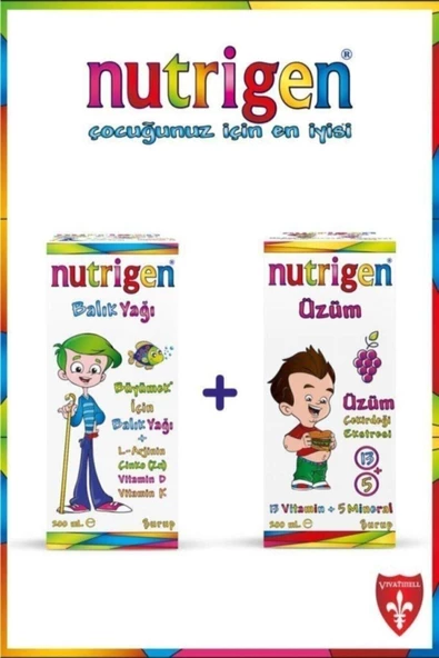 Nutrigen Balık Yağı Şurup 200ml ve Üzüm Şurup 200ml ürün görseli 1